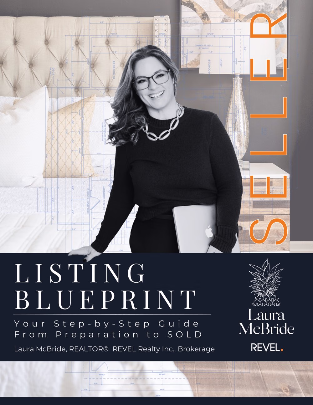 Cover of Laura McBride's Seller Listing Blueprint, your step-by-step guide from preparation to SOLD