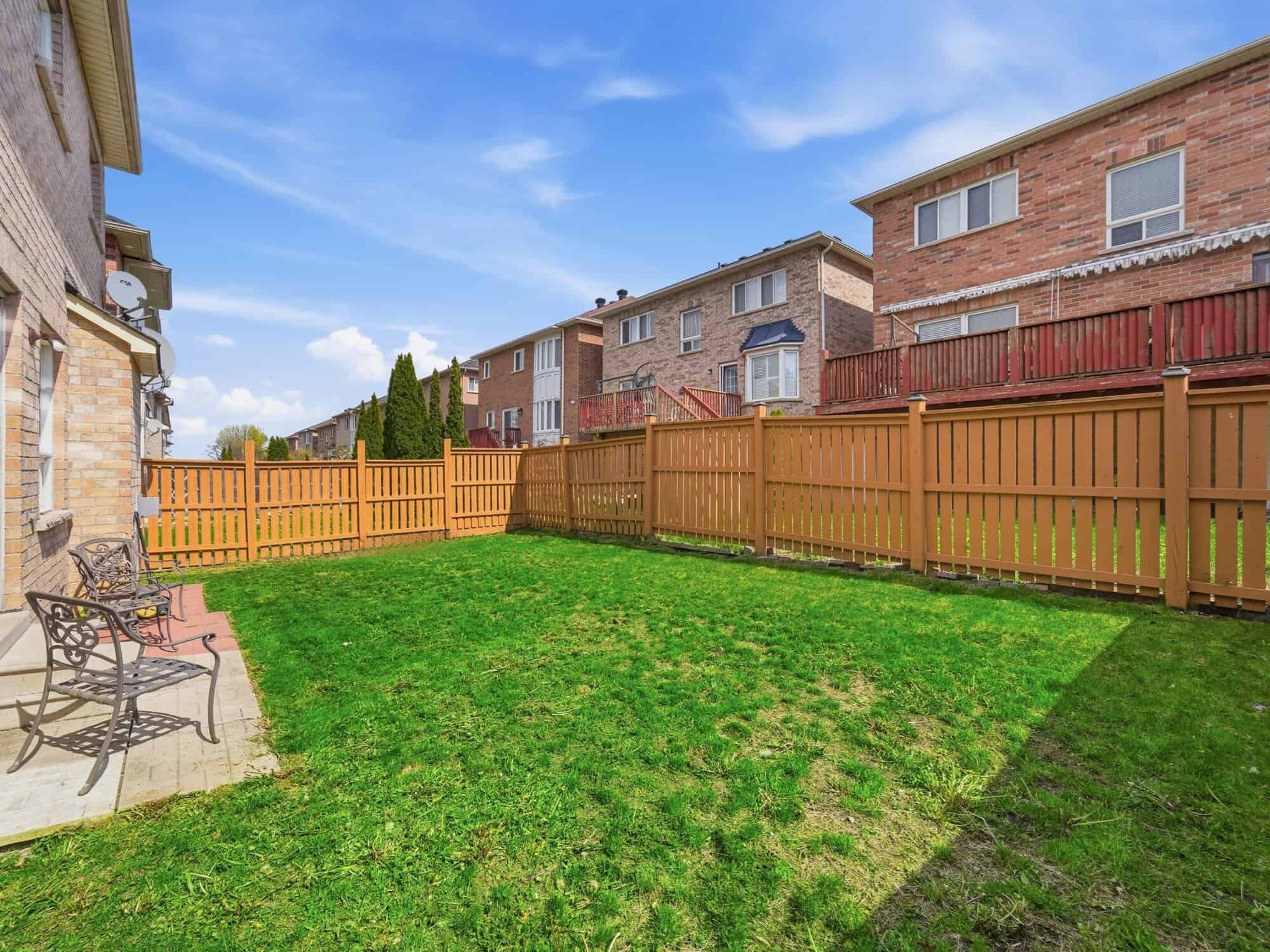 Fenced backyard at 131 Rushworth Drive, Ajax