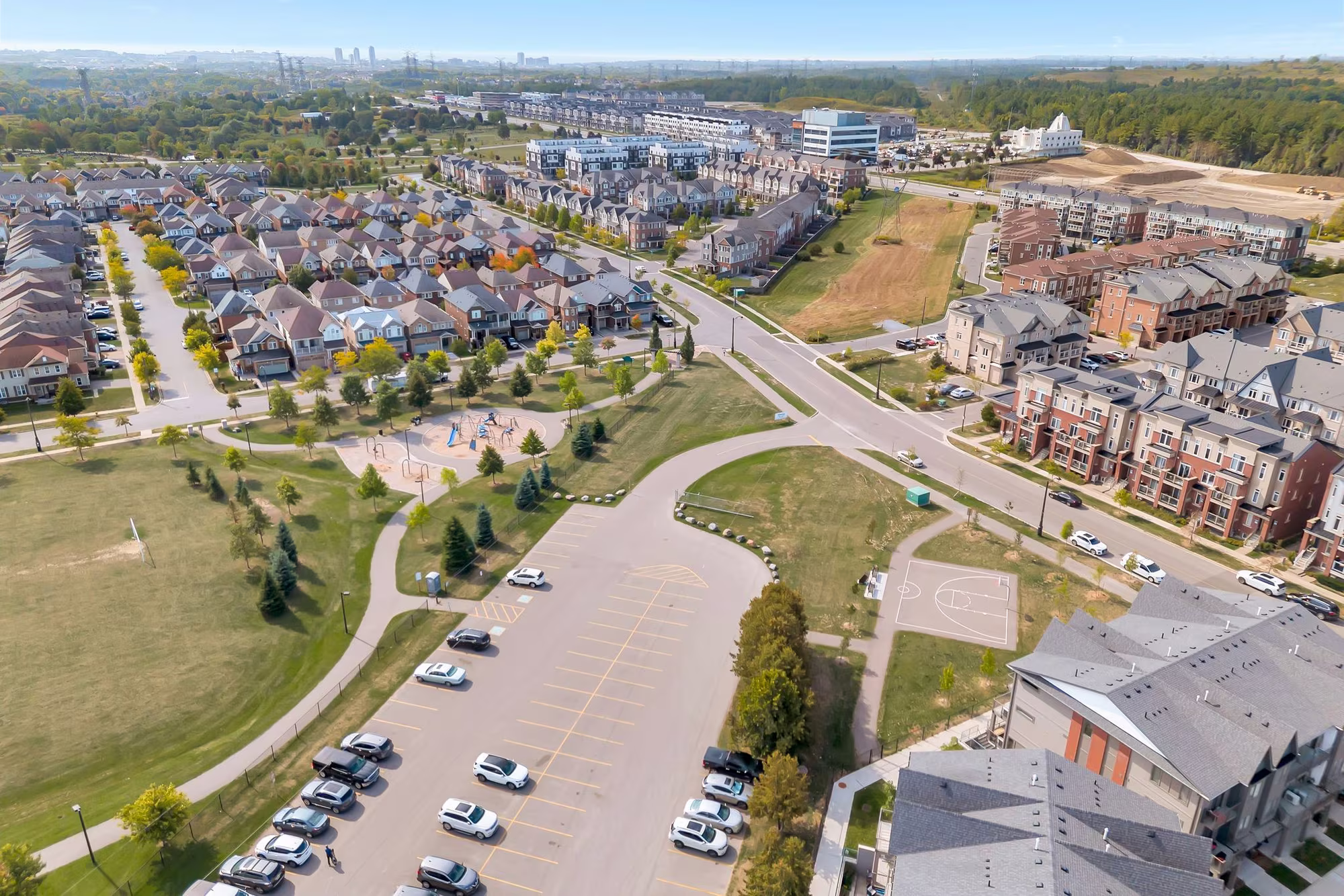 Aerial view of the Duffin Heights community near 2598 William Jackson Dr, Pickering