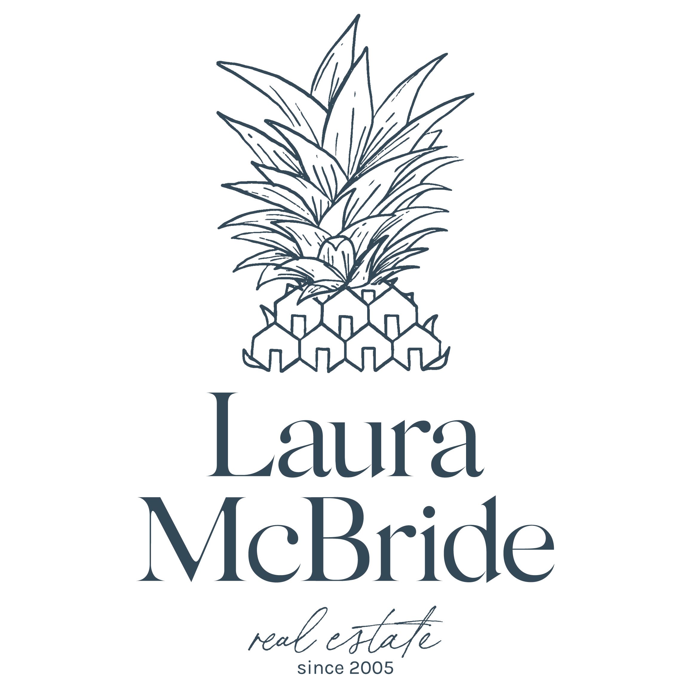 Laura McBride Real Estate logo with pineapple and stylized text, Realtor in Ajax and Durham Region since 2005