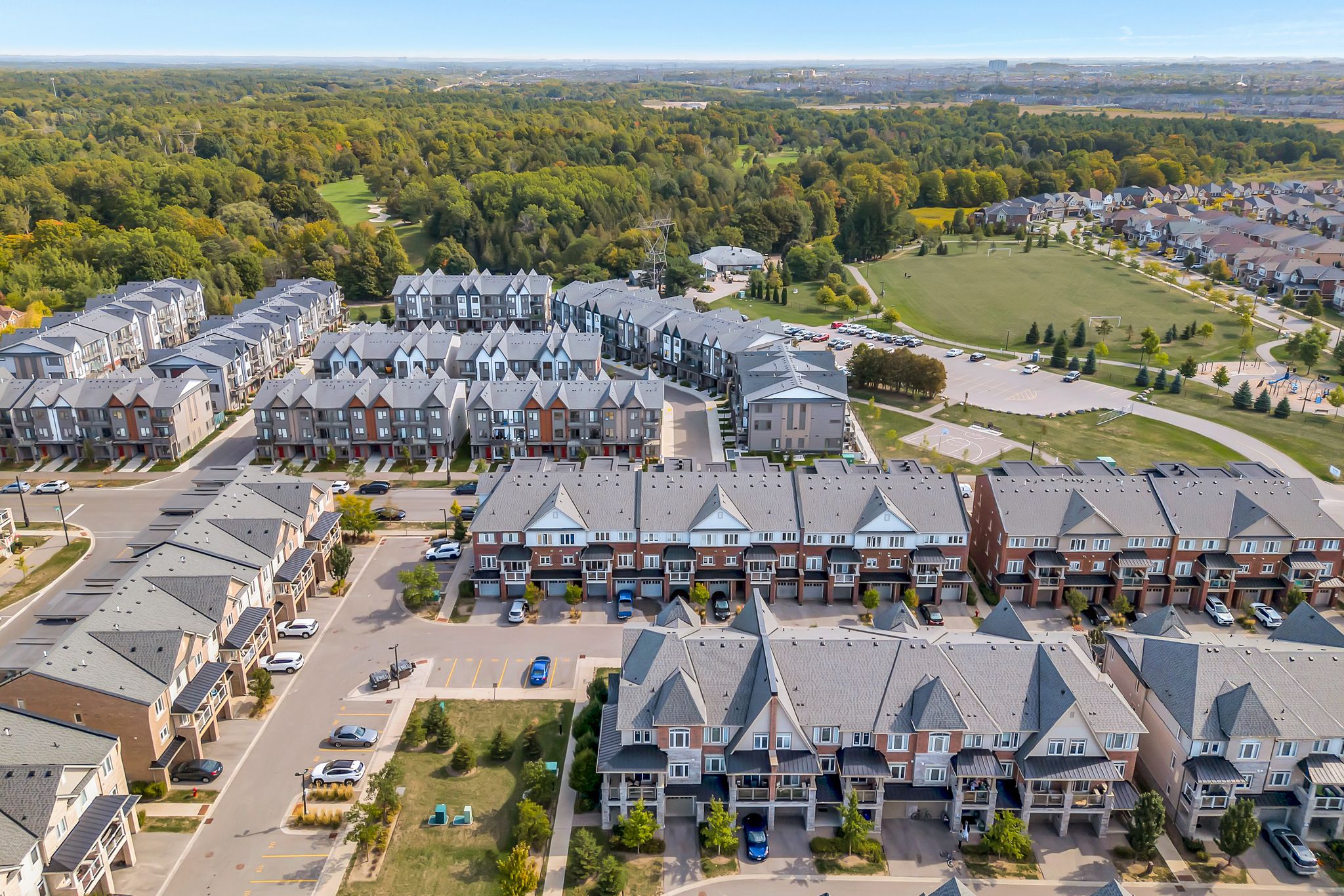 Aerial view of Duffin Heights community and Pickering Golf Club near 2598 William Jackson Dr Pickering.
