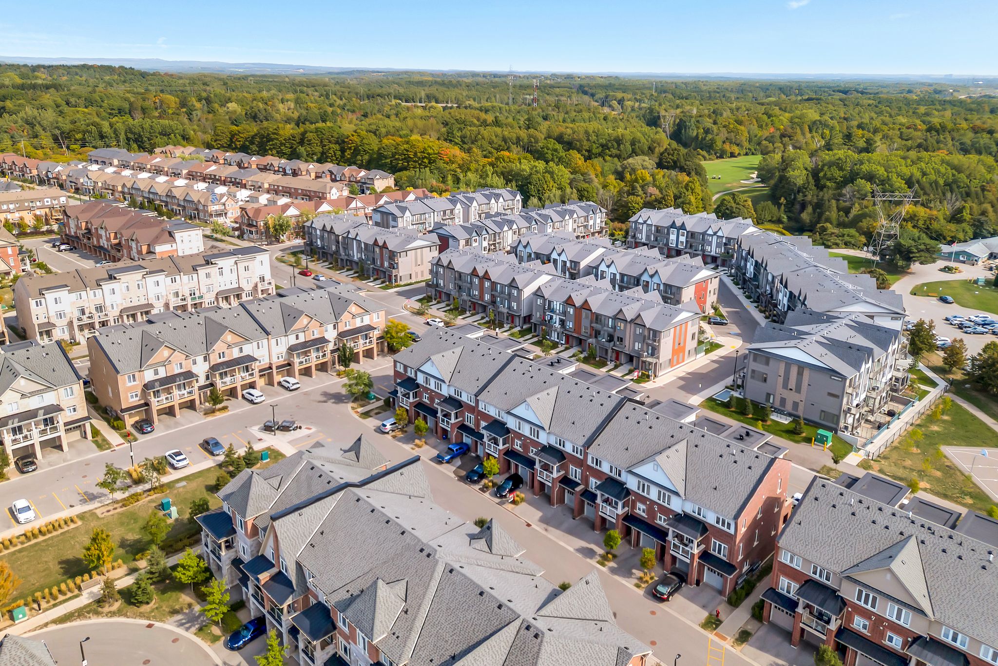 Aerial view of Duffin Heights community and Pickering Golf Club near 2598 William Jackson Dr Pickering.