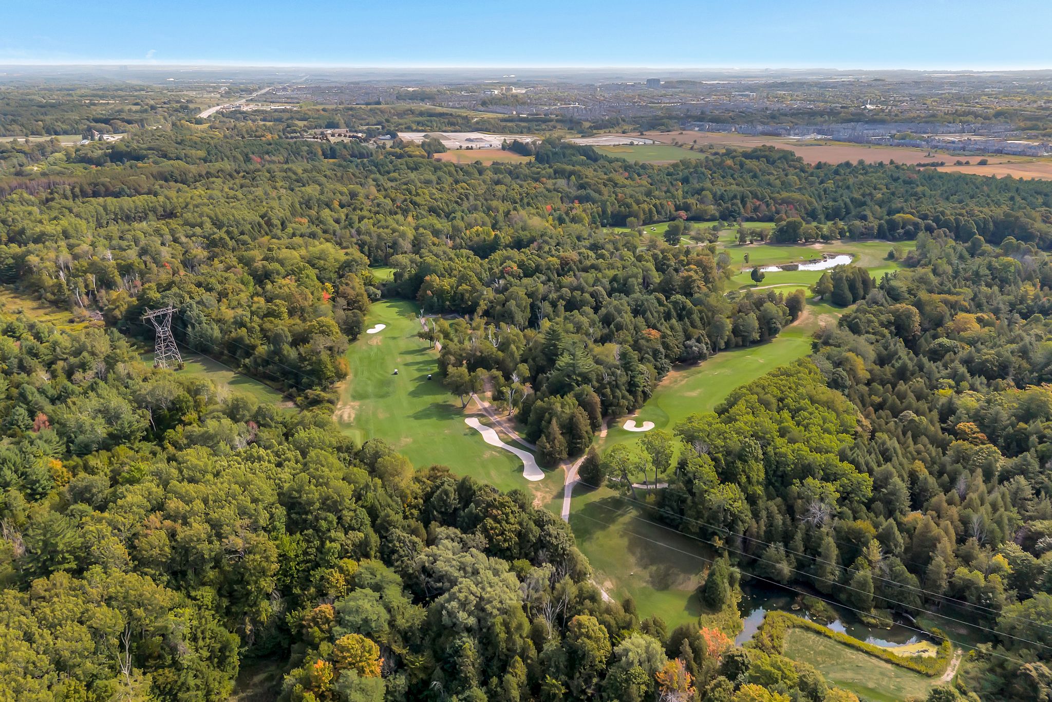 Aerial view of Duffin Heights community and Pickering Golf Club near 2598 William Jackson Dr Pickering.