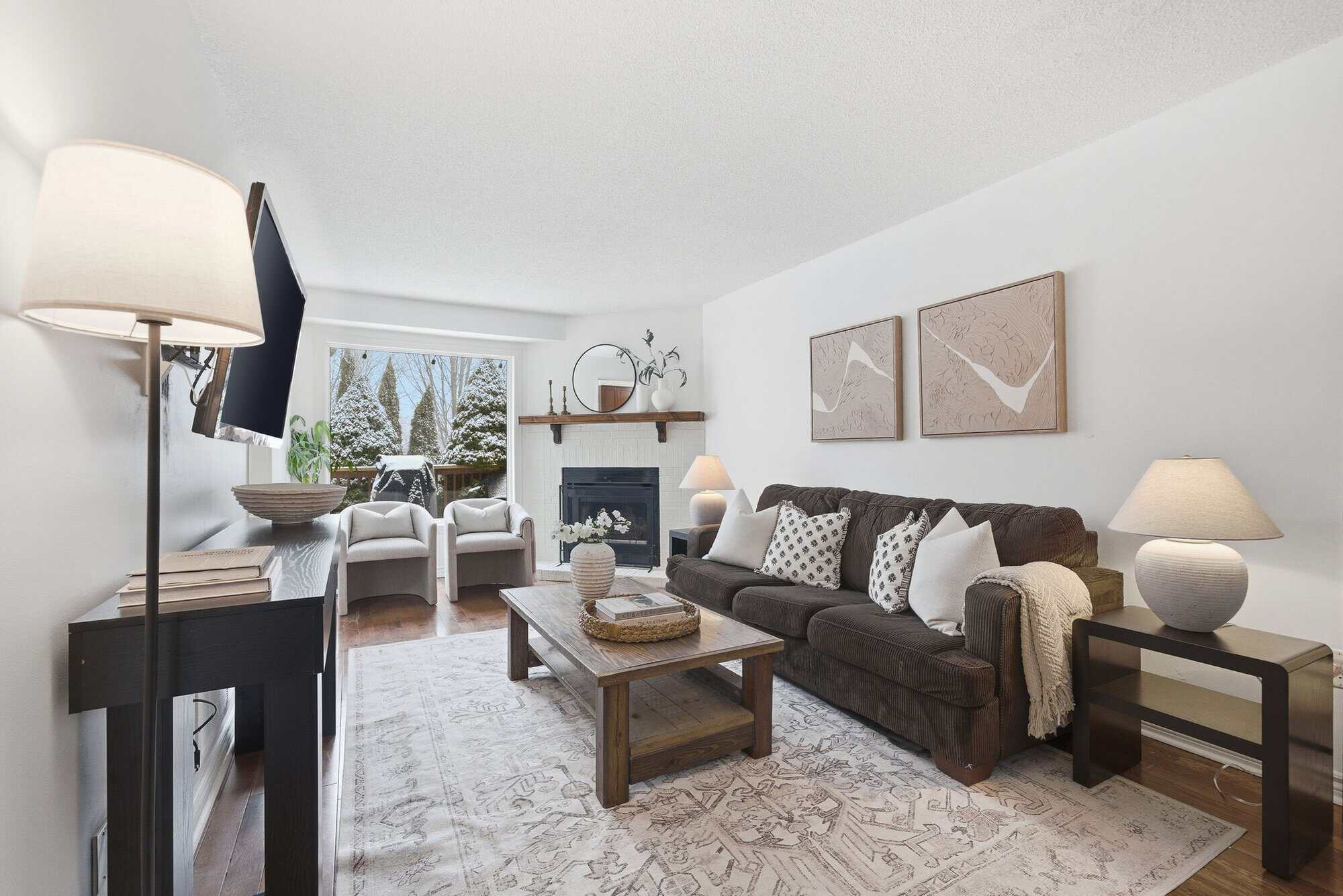 A South Ajax Semi Living room that is well decorated to attract most people.