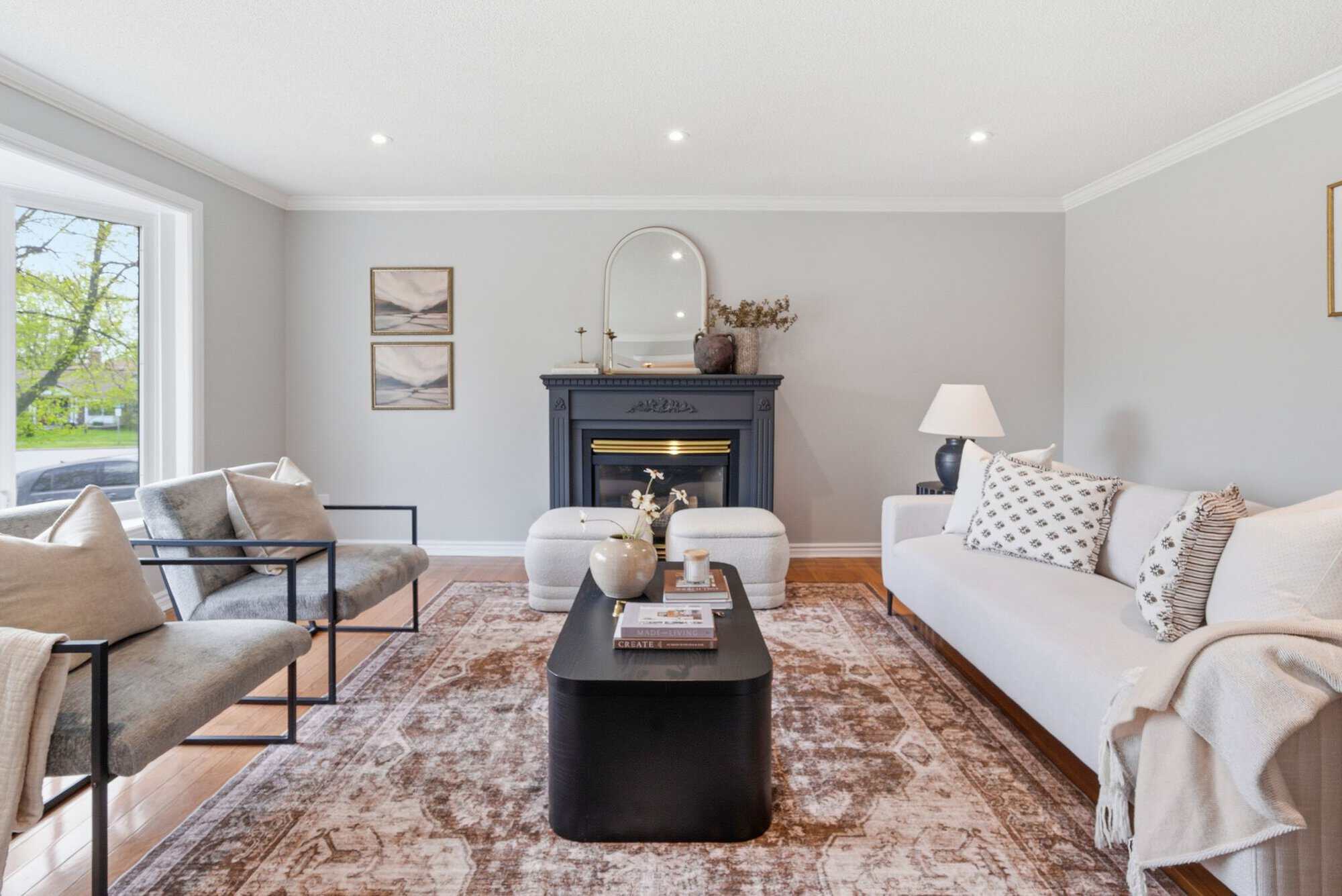 A South Ajax Semi Living room that is well decorated to attract most people.
